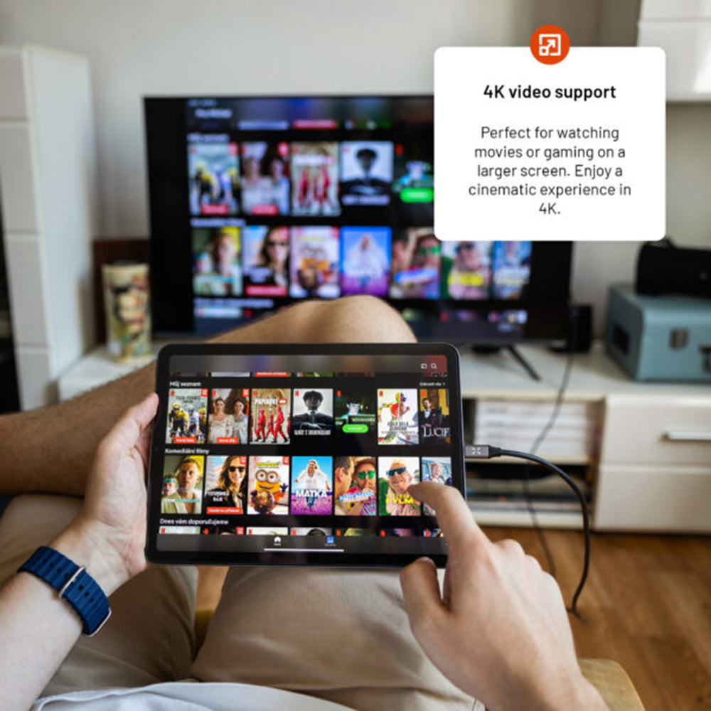 Audio i Video kabel USB-C - HDMI Fixed, 2m, Sivi