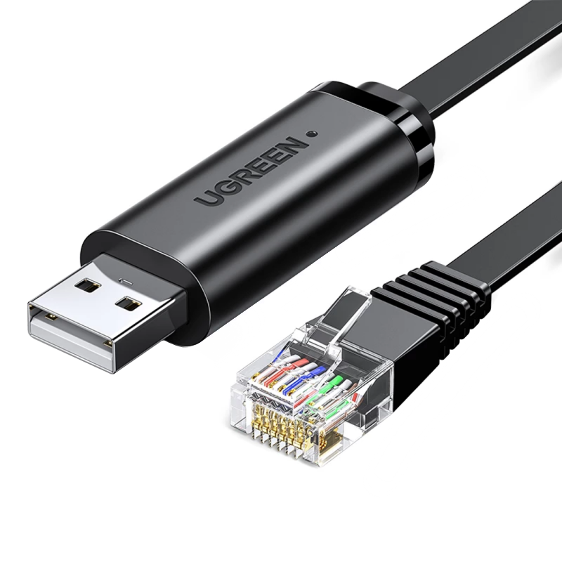 USB konzolni kabel UGREEN CM204, RJ45, 3m, Crni, Obnovljen