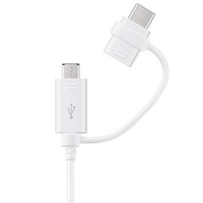 Podatkovni i Punjački Kabel USB-A - USB-C / microUSB Samsung Combo 2u1, 18W, 1.5m, Bijeli EP-DG930DWEGWW