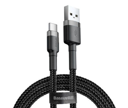 USB-A - USB-C Data i Punjački Kabel Baseus Cafule, 18W, 2m, Sivi CATKLF-CG1