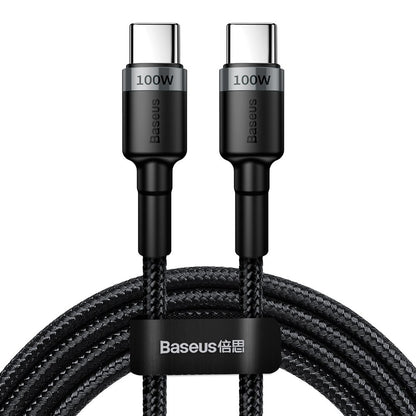 Kabel za Prijenos Podataka i Punjenje USB-C - USB-C Baseus Cafule, 100W, 2m, Sivi CATKLF-ALG1