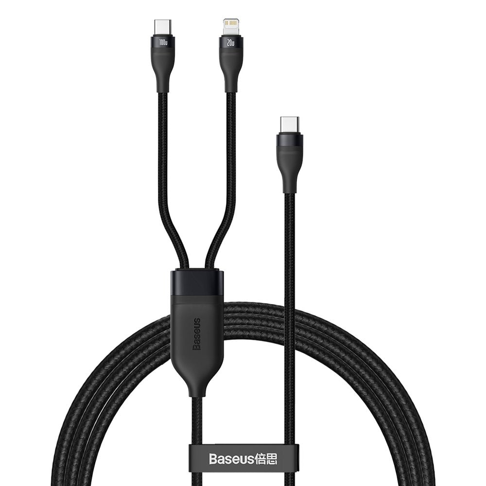 Kabel za podatke i punjenje USB-C - Lightning / USB-C Baseus Flash Series 2in1, 100W, 1.2m, Crni CA1T2-F01