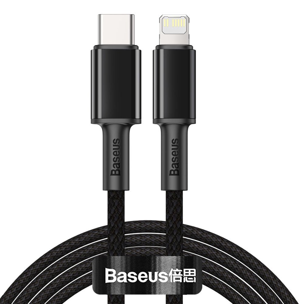 USB-C kabel za prijenos podataka i punjenje - Lightning Baseus High Density Braided, 20W, 2m, Crni CATLGD-A01