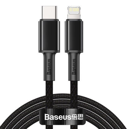 USB-C kabel za prijenos podataka i punjenje - Lightning Baseus High Density Braided, 20W, 2m, Crni CATLGD-A01