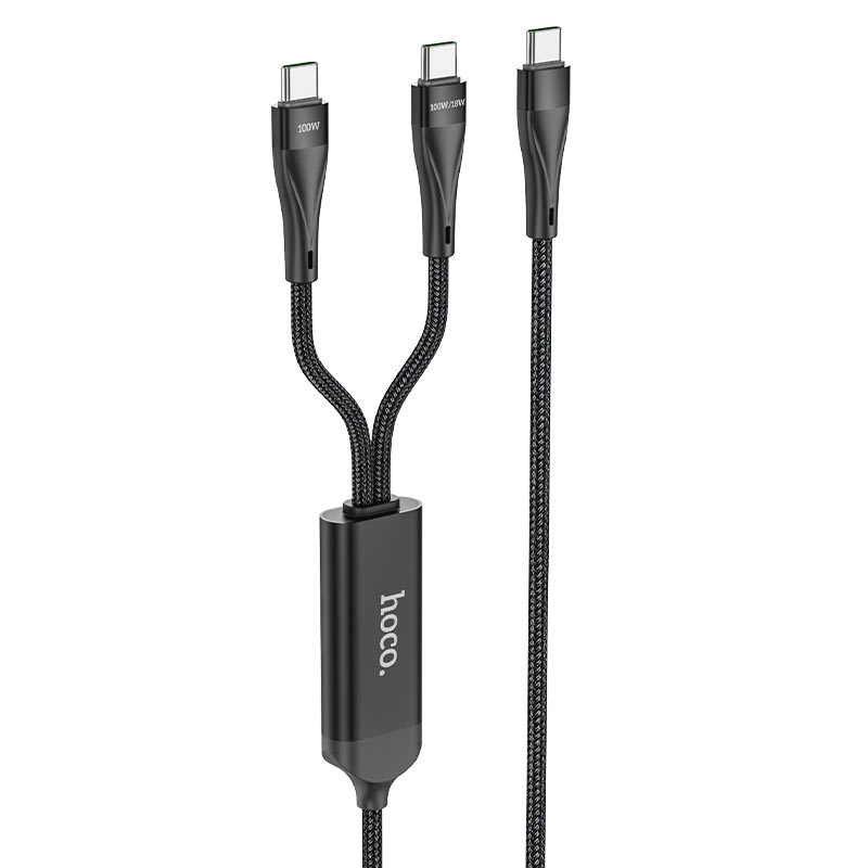 Kabel za Prijenos Podataka i Punjenje USB-C - USB-C HOCO U102 Super, 100W, 1.2m, Crni