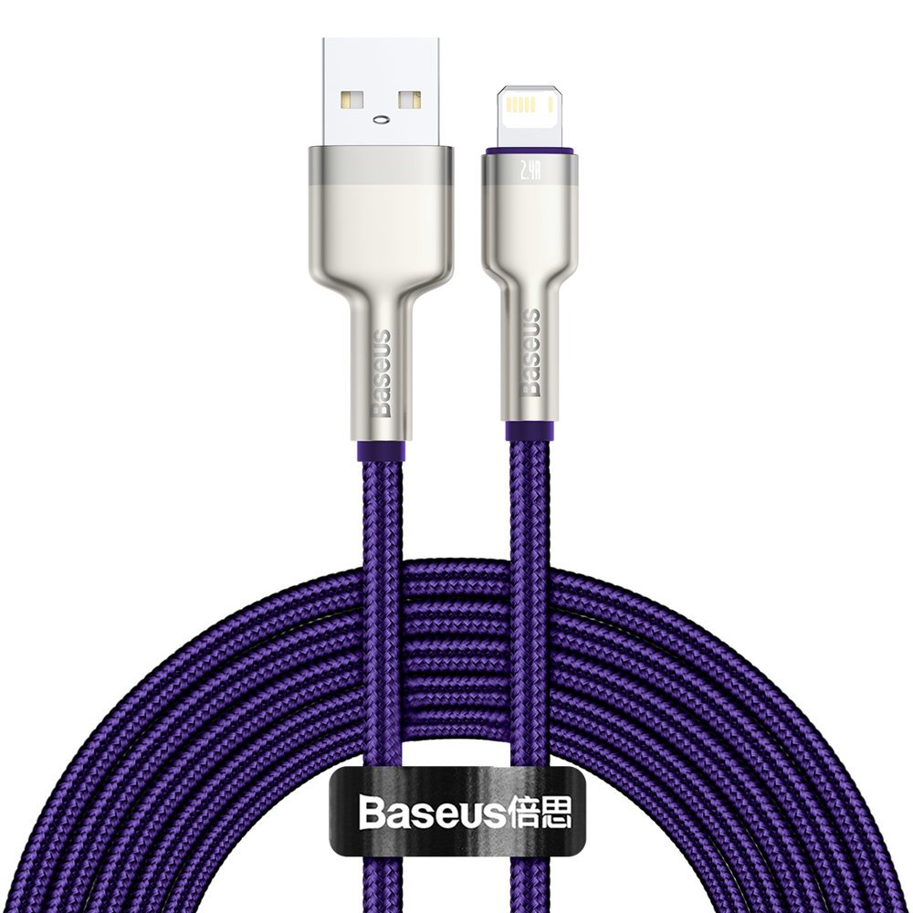 Kabel za podatke i punjenje USB-A - Lightning Baseus Cafule Metal Series, 18W, 2m, Ljubičasti CALJK-B05