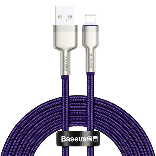 Kabel za podatke i punjenje USB-A - Lightning Baseus Cafule Metal Series, 18W, 2m, Ljubičasti CALJK-B05