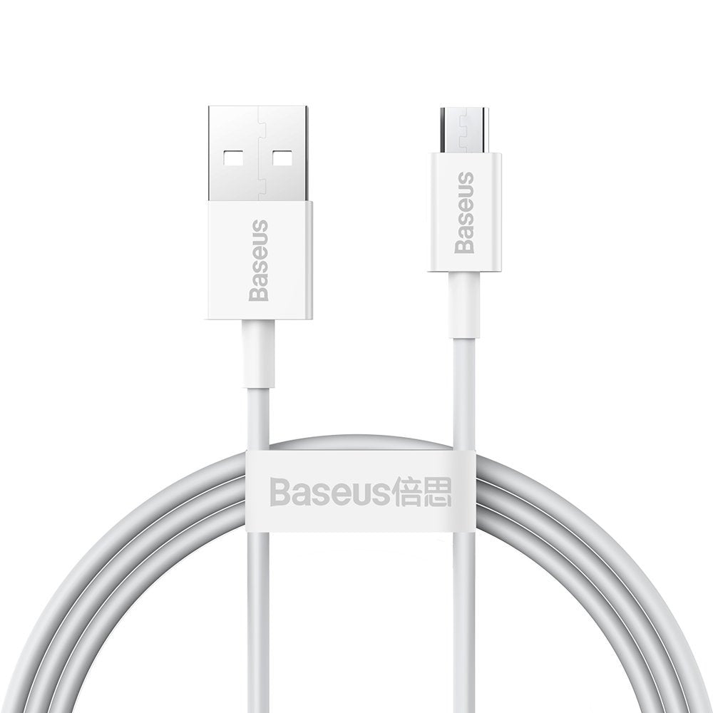 Kabel za podatke i punjenje USB-A - microUSB Baseus Superior Series, 18W, 2m, Bijeli CAMYS-A02