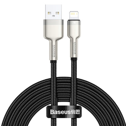 Kabel za prijenos podataka i punjenje USB-A - Lightning Baseus Cafule Metal Series, 18W, 2m, Crni CALJK-B01