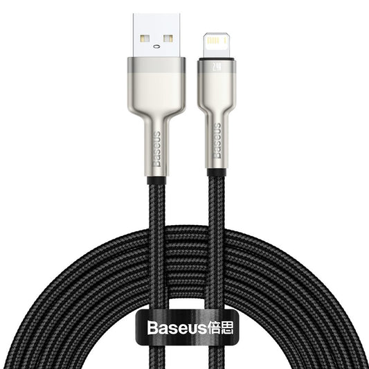 Kabel za prijenos podataka i punjenje USB-A - Lightning Baseus Cafule Metal Series, 18W, 2m, Crni CALJK-B01