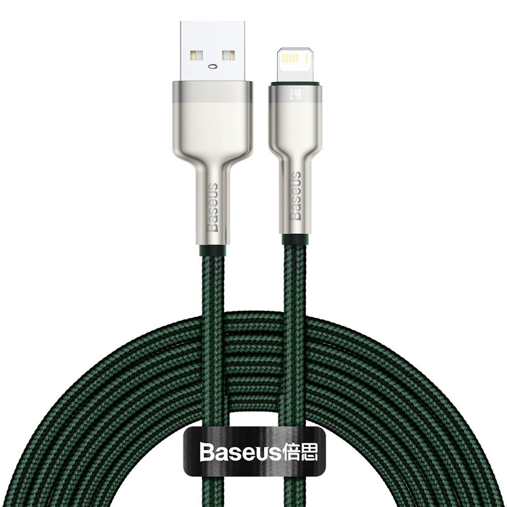 Kabel za podatke i punjenje USB-A - Lightning Baseus Cafule Metal Series, 18W, 2m, Zeleni CALJK-B06