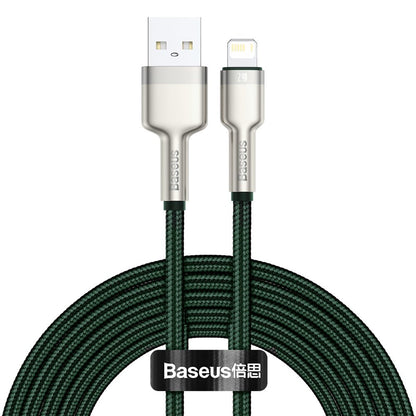 Kabel za podatke i punjenje USB-A - Lightning Baseus Cafule Metal Series, 18W, 2m, Zeleni CALJK-B06
