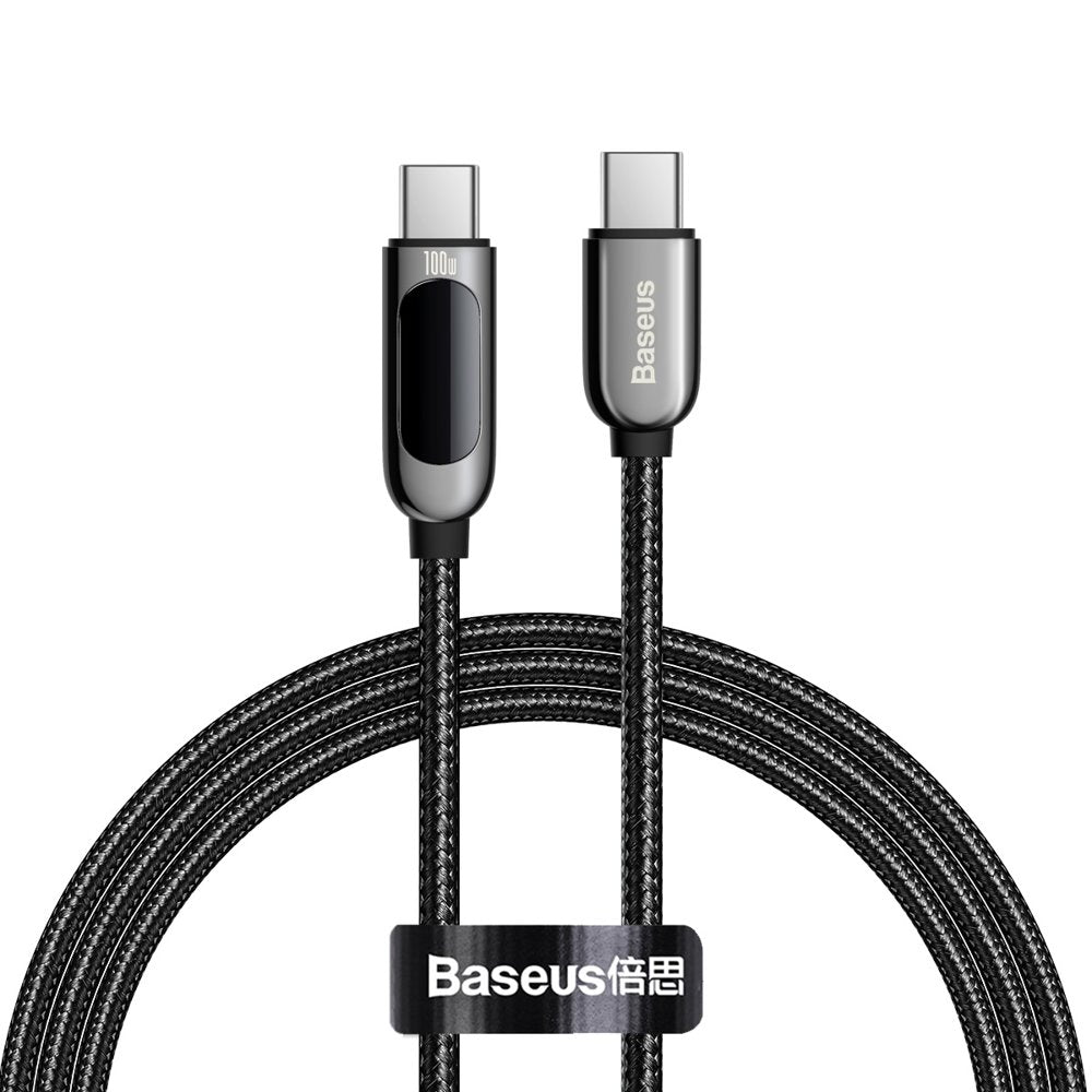 Kabel za Prijenos Podataka i Punjenje USB-C - USB-C Baseus Display, 100W, 1m, Crni CATSK-B01