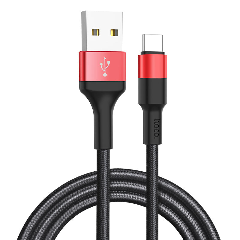 Kabel za podatke i punjenje USB-A - USB-C HOCO X26 Xpress, 18W, 1m, Crno Crveni