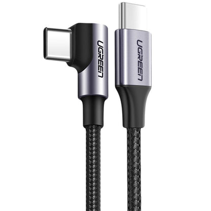 Kabel za Prijenos Podataka i Punjenje USB-C - USB-C UGREEN US255 Angled, 60W, 1m, Sivi