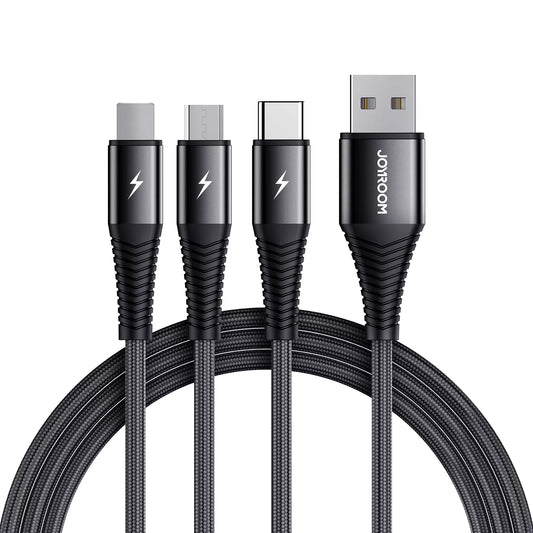 Kabel za punjenje USB-A - Lightning / microUSB / USB-C Joyroom S-1230G4 3u1, 20W, 1.2m, Crni