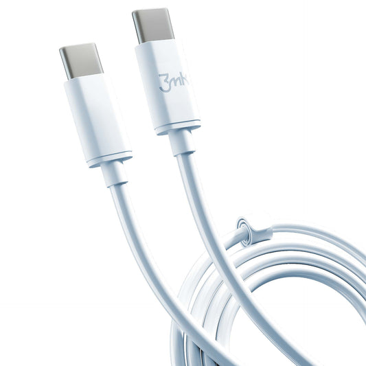 USB-C kabel za prijenos podataka i punjenje - USB-C 3MK Hyper, 100W, 2m, Bijeli