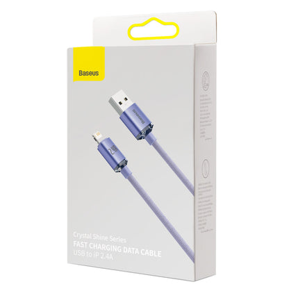 Kabel za Prijenos Podataka i Punjenje USB-A - Lightning Baseus Crystal Shine serija, 18W, 1.2m, Ljubičasti CAJY000005