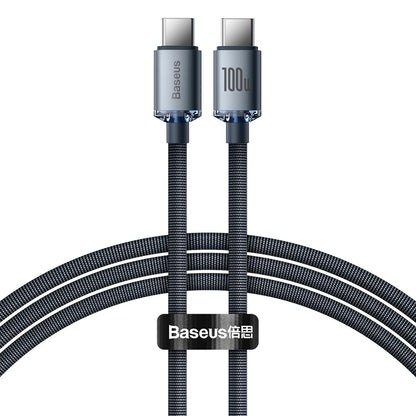 Kabel za Prijenos Podataka i Punjenje USB-C - USB-C Baseus Crystal Shine Series, 100W, 2m, Crni CAJY000701