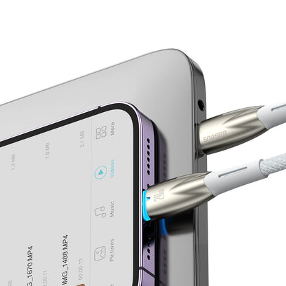 Kabel za Prijenos Podataka i Punjenje USB-C - Lightning Baseus Glimmer Series, 20W, 1m, Bijeli CADH000002