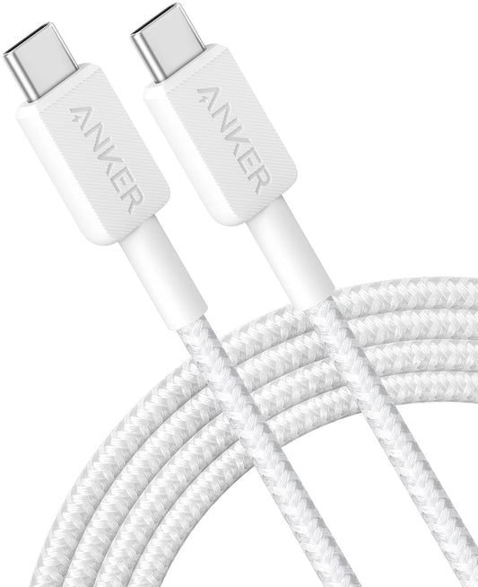 Kabel za Prijenos Podataka i Punjenje USB-C - USB-C Anker 322, 60W, 1.8m, Bijeli A81F6G21