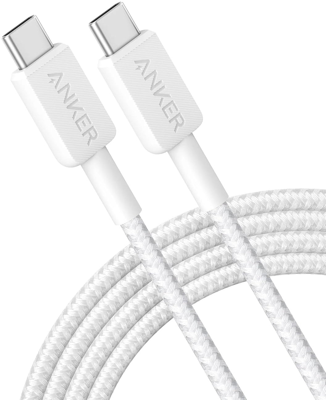 Kabel za Prijenos Podataka i Punjenje USB-C - USB-C Anker 322, 60W, 1.8m, Bijeli A81F6G21