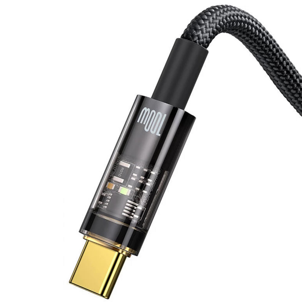 Kabel za Prijenos Podataka i Punjenje USB-A - USB-C Baseus Explorer, 100W, 1m, Crni CATS000201