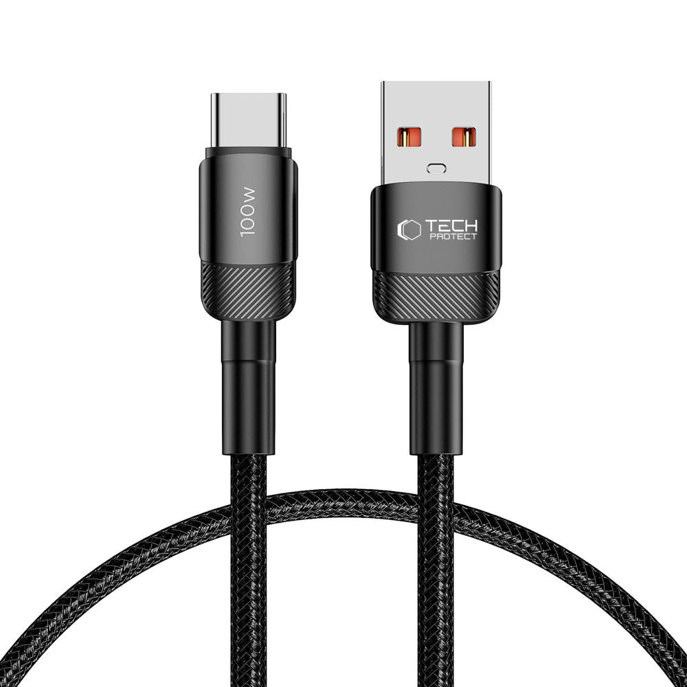 Kabel za Prijenos Podataka i Punjenje USB-A - USB-C Tech-Protect Ultraboost EVO, 100W, 0.5m, Crni