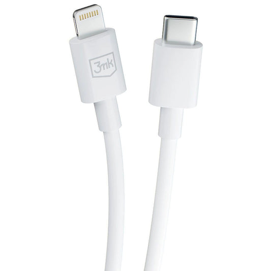 USB-C kabel za prijenos podataka i punjenje - Lightning 3MK Hyper, 20W, 1.2m, Bijeli
