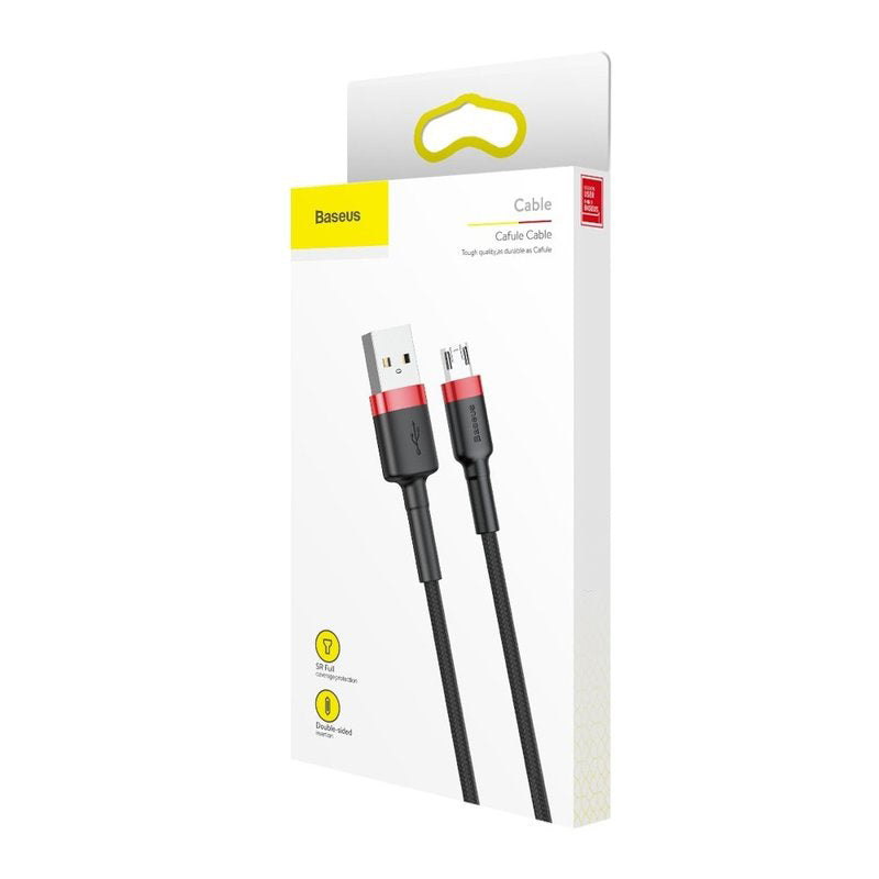 Kabel za Prijenos Podataka i Punjenje USB-A - microUSB Baseus Cafule, 18W, 2m, Crveni