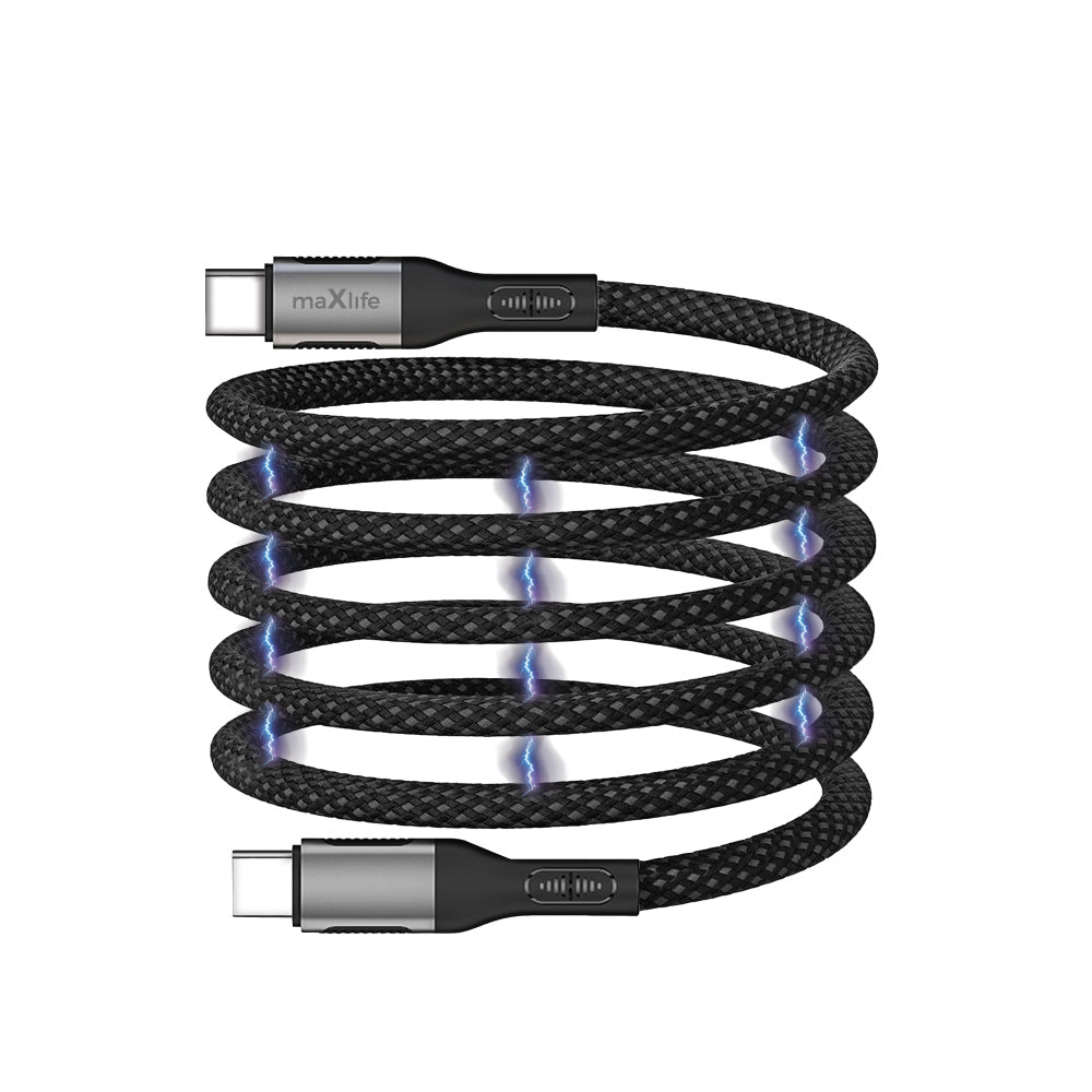 Kabel za podatke i punjenje USB-C - USB-C MaXlife MXUC-11 Magnetic, 100W, 1m, Crni