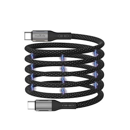 Kabel za podatke i punjenje USB-C - USB-C MaXlife MXUC-11 Magnetic, 100W, 1m, Crni
