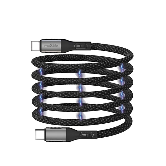Kabel za podatke i punjenje USB-C - USB-C MaXlife MXUC-11 Magnetic, 100W, 1m, Crni