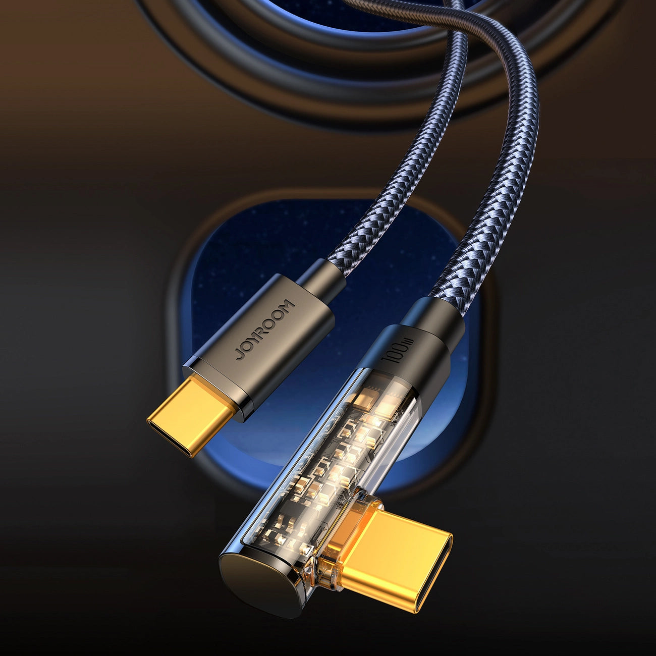 Kabel za podatke i punjenje USB-C - USB-C Joyroom S-CC100A6 Angled, 100W, 1.2m, Crni