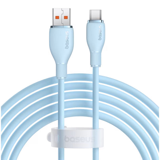 Cablu Date si Incarcare USB-A - USB-C Baseus Pudding, 100W, 2m, Albastru P10355703311-01