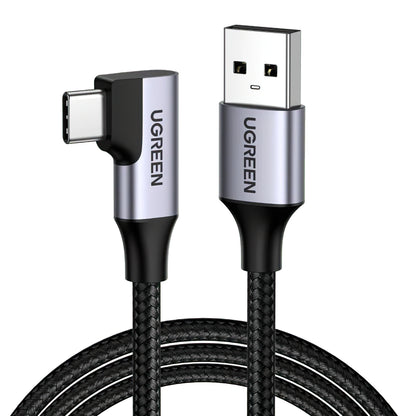 Kabel za Prijenos Podataka i Punjenje USB-A - USB-C UGREEN US385 Angled, 60W, 1m, Sivi