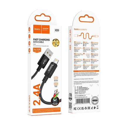 Kabel za podatke i punjenje USB-A - Lightning HOCO X89, 18W, 2m, Crni