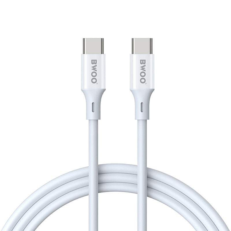 Kabel za podatke i punjenje USB-C - USB-C BWOO X282, 60W, 1m, Bijeli