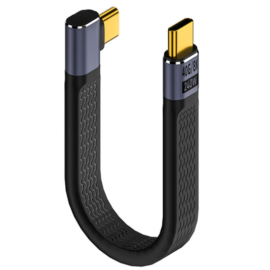 Kabel za prijenos podataka i punjenje USB-C - USB-C OEM Angled 8K Video Version 3, 240W, 0.15m, Crni