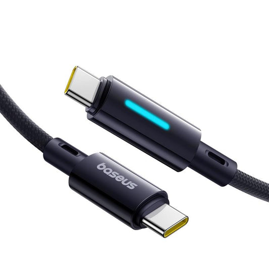 Kabel za podatke i punjenje USB-C - USB-C Baseus Lit Button Control, 100W, 1m, Crni P10379000121-00