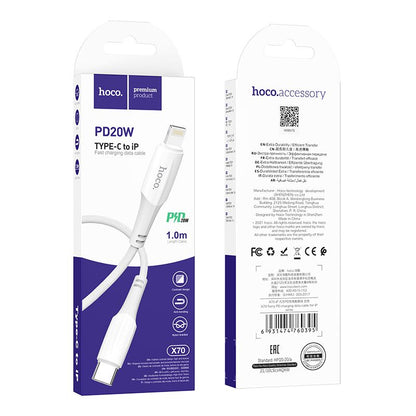 Kabel za podatke i punjenje USB-C - Lightning HOCO X70, 20W, 1m, Bijeli