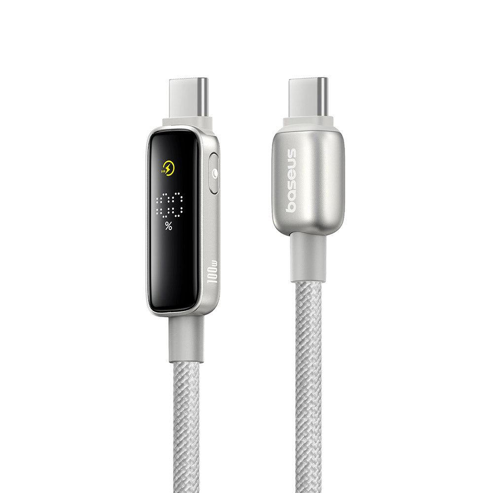 Kabel za prijenos podataka i punjenje USB-C - USB-C Baseus Vipow Display, 100W, 1m, Sivi P10381802851-00