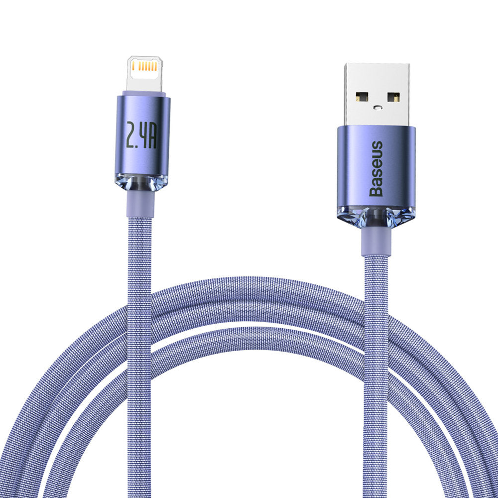 Kabel za podatke i punjenje USB-A - Lightning Baseus Crystal Shine Series, 18W, 2m, Ljubičasti CAJY000105