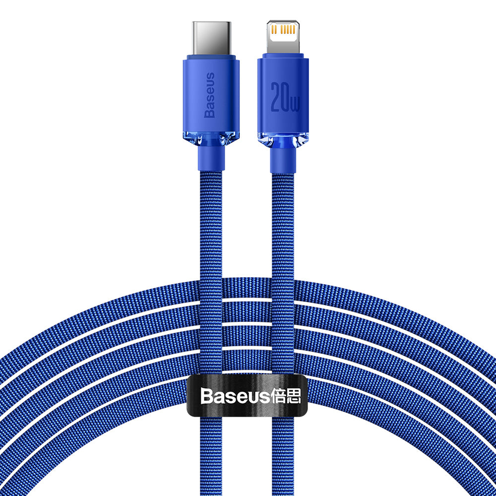 Kabel za podatke i punjenje USB-C - Lightning Baseus Crystal Shine Series, 20W, 1.2m, Plavi CAJY000203