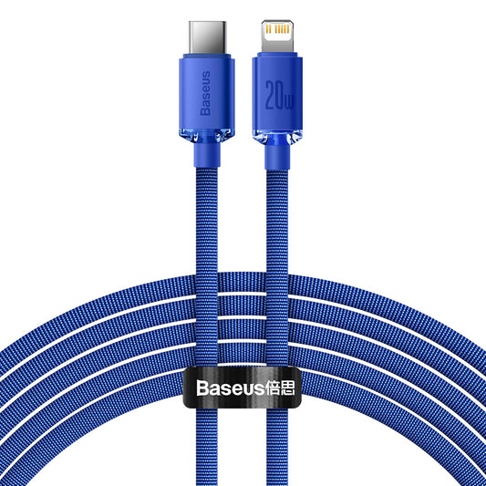 Kabel za podatke i punjenje USB-C - Lightning Baseus Crystal Shine Series, 20W, 1.2m, Plavi CAJY000203