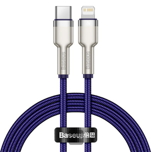 Kabel za prijenos podataka i punjenje USB-C - Lightning Baseus Cafule Metal Series, 20W, 1m, Ljubičasti CATLJK-A05