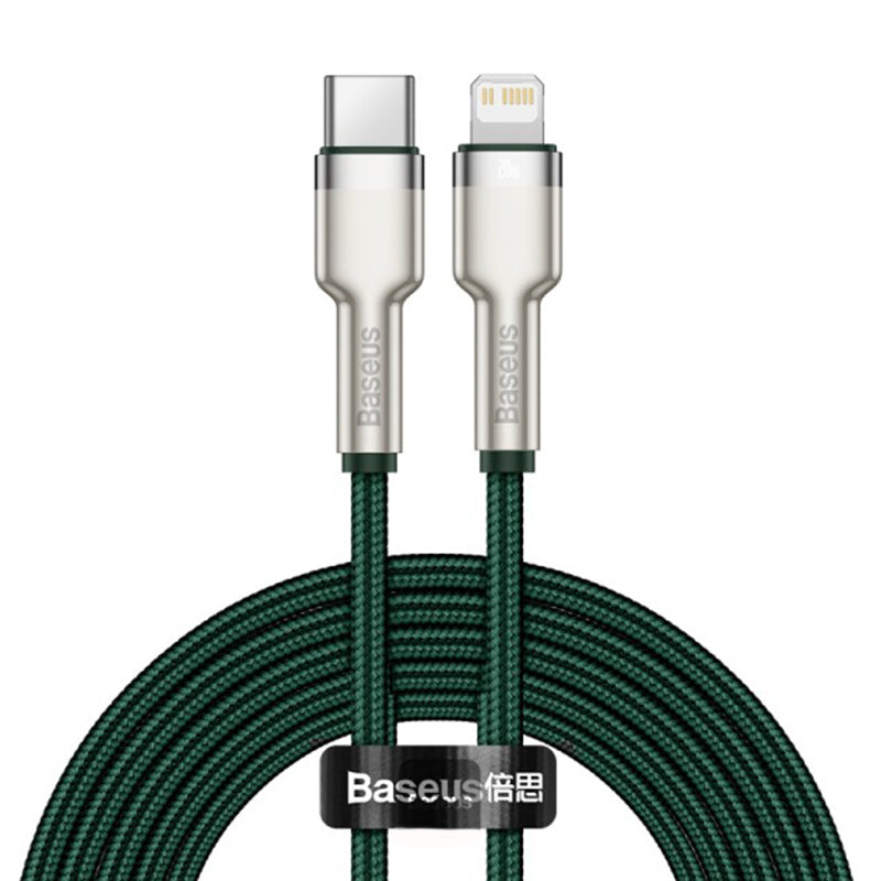 Kabel za podatke i punjenje USB-C - Lightning Baseus Cafule Metal Series, 20W, 2m, Zelen CATLJK-B06