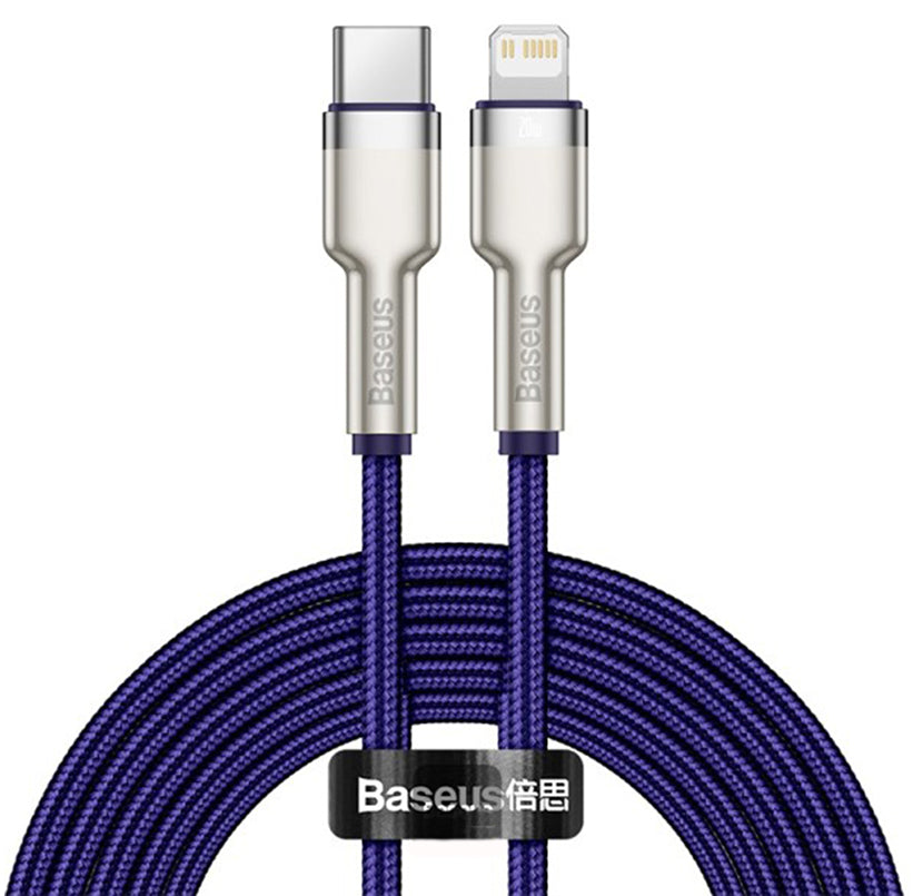 Kabel za podatke i punjenje USB-C - Lightning Baseus Cafule Metal Series, 20W, 2m, Ljubičasti CATLJK-B05