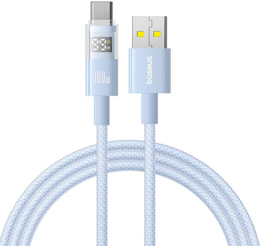 Kabel za podatke i punjenje USB-A - USB-C Baseus Display 2, 100W, 1m, Plavi P10382701311-00