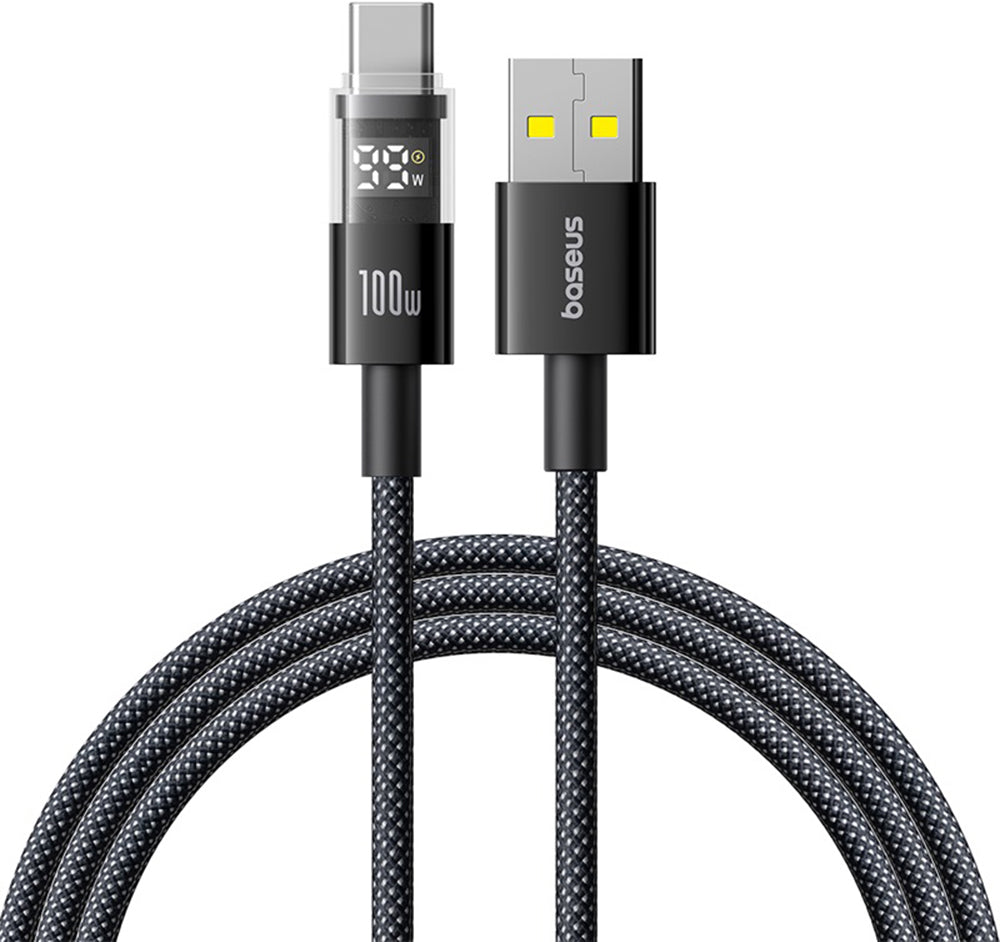 Kabel za podatke i punjenje USB-A - USB-C Baseus Display 2, 100W, 1m, Crni P10382701121-00